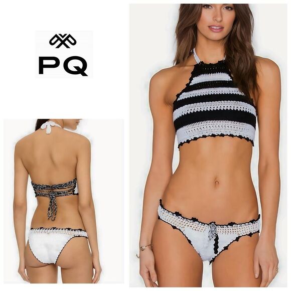 New. Pilyq crochet teeny bikini. D-cup/M-bottom. Retails $220 - Picture 1 of 12
